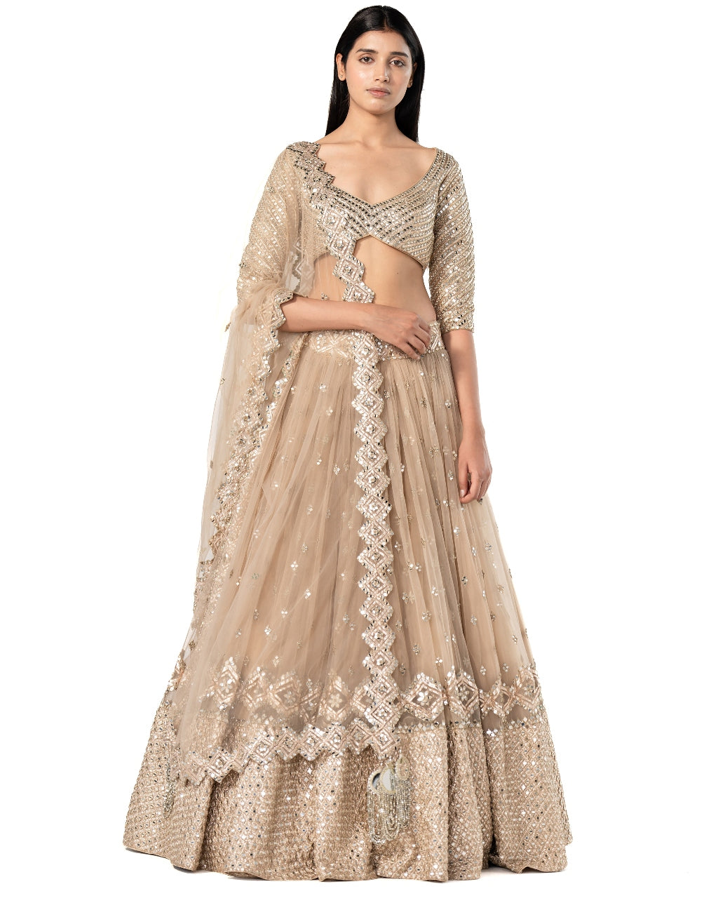 Golden Embellished Lehenga Set