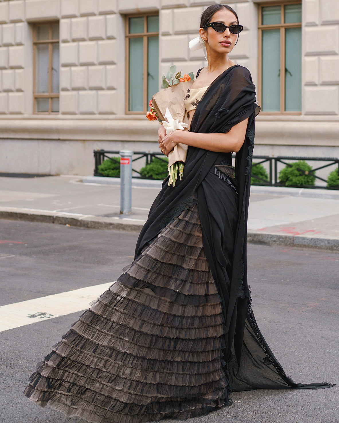 The Little Black Bow Sari Set