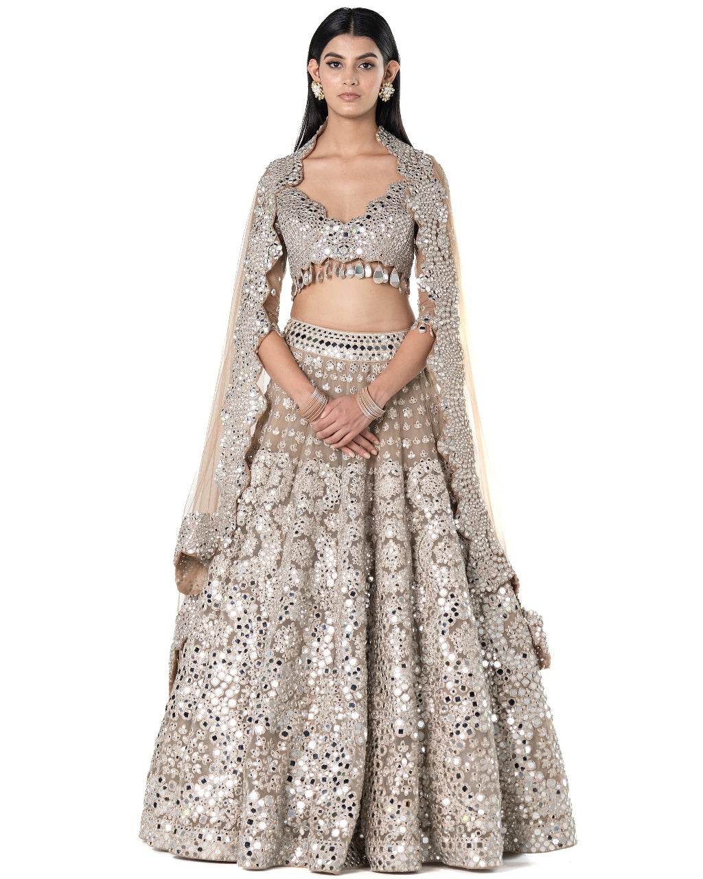 Beige Lehenga Set