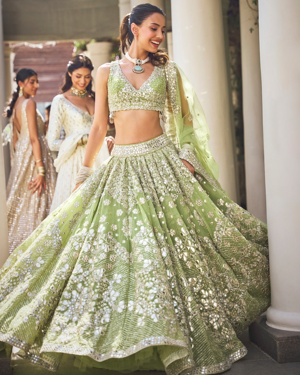 Neon Green Lehenga Set