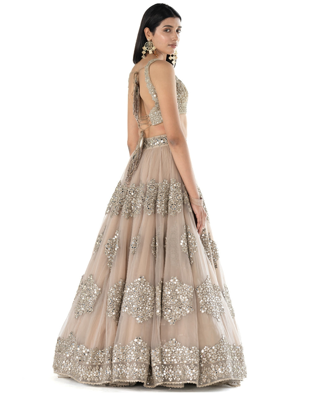 Moon Grey Organza Lehenga Set