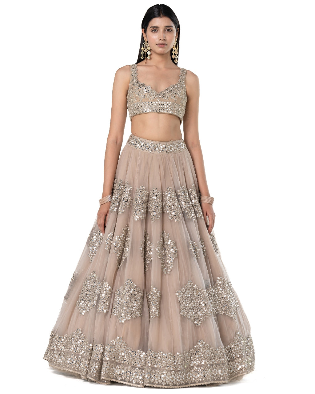 Moon Grey Organza Lehenga Set