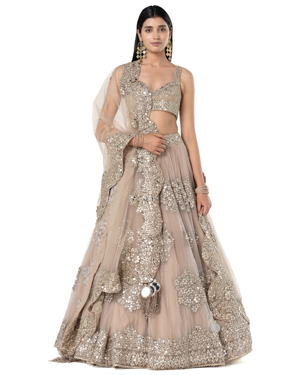 Moon Grey Organza Lehenga Set