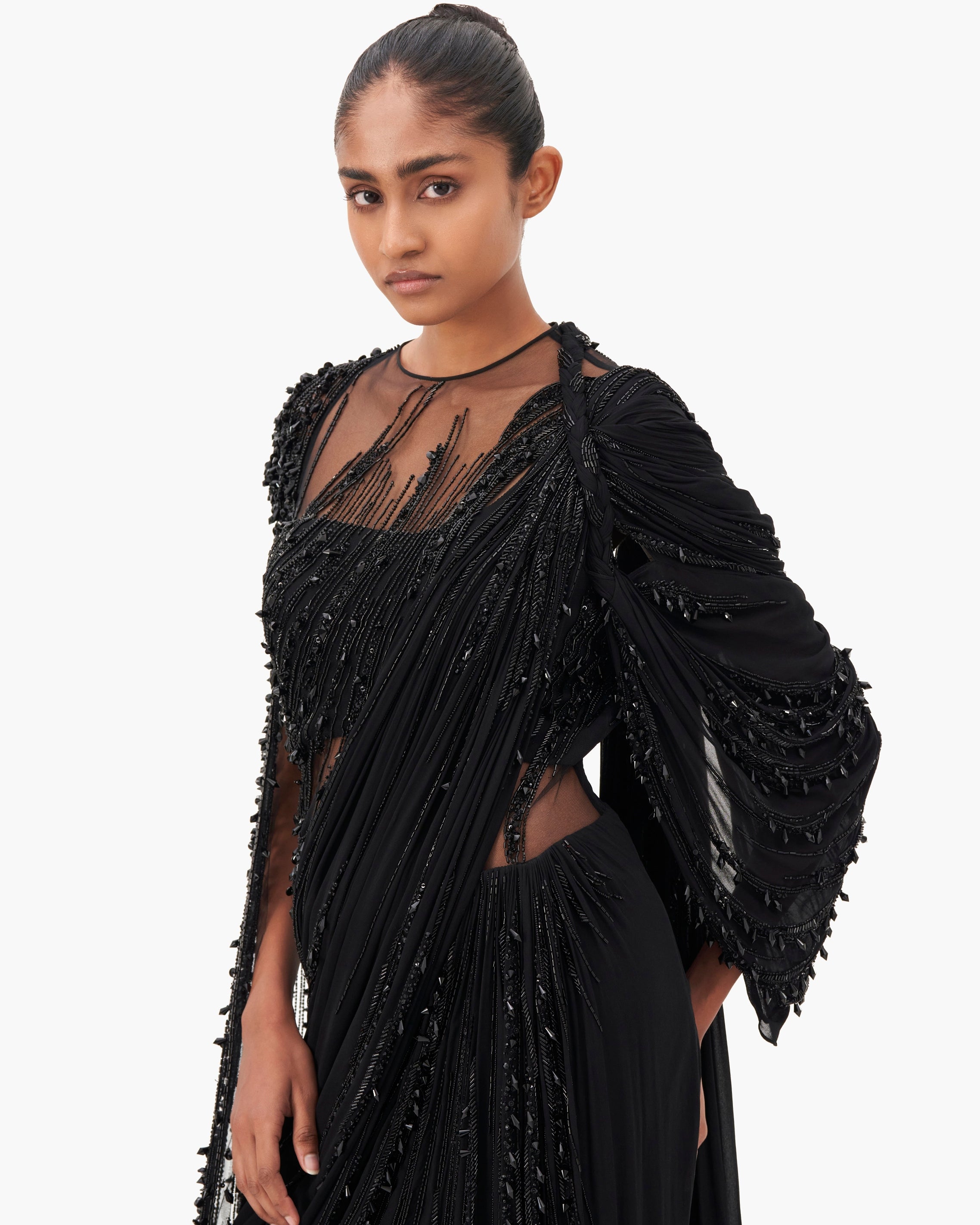 The Celestial Tide Sari Gown