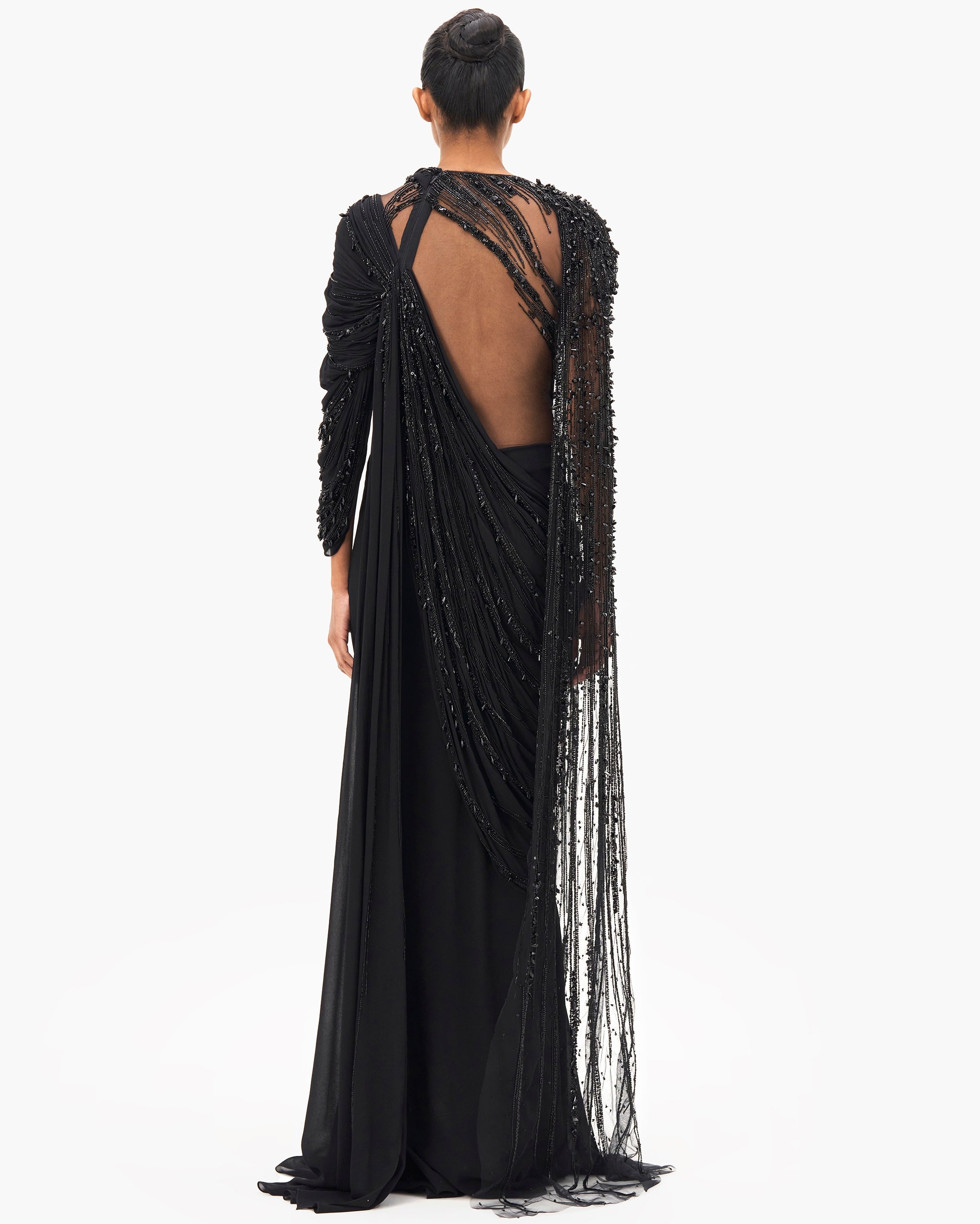 The Celestial Tide Sari Gown