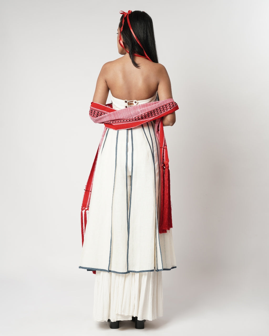 Mutli Panelled Scarf Corseted Kalidar Set