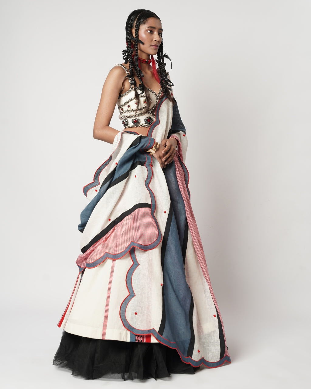 Gamcha &Naga Duo Panelled Lehenga Set