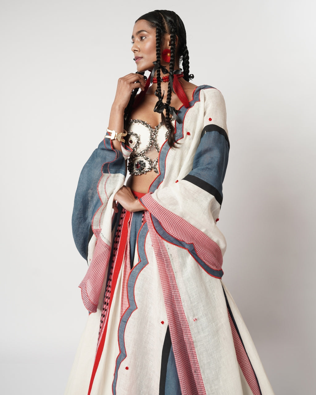 Gamcha &Naga Duo Panelled Lehenga Set
