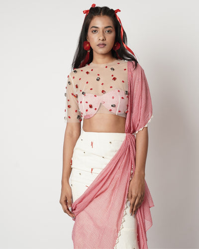 Gamcha Crystal Drape Sari