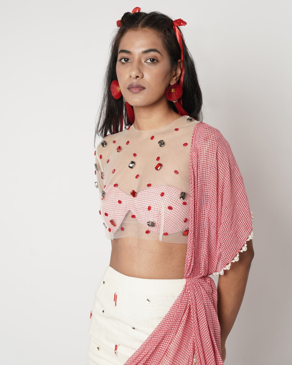 Gamcha Crystal Drape Sari