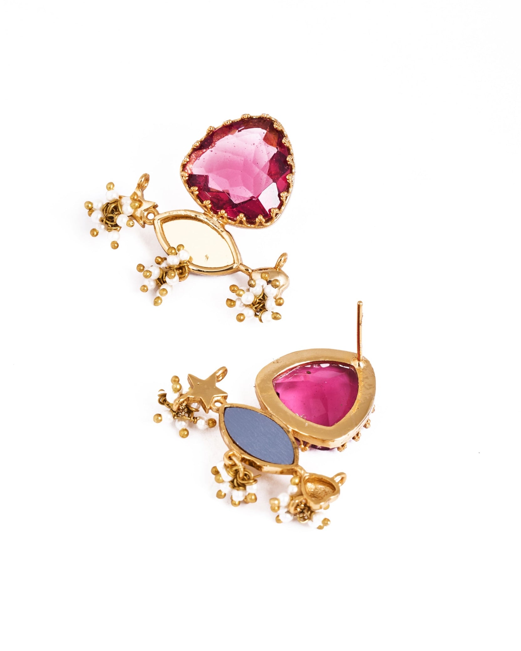 Surya Darpan Studs In Red