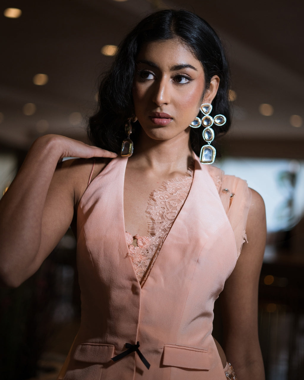 Forbidden Peach Sari Set