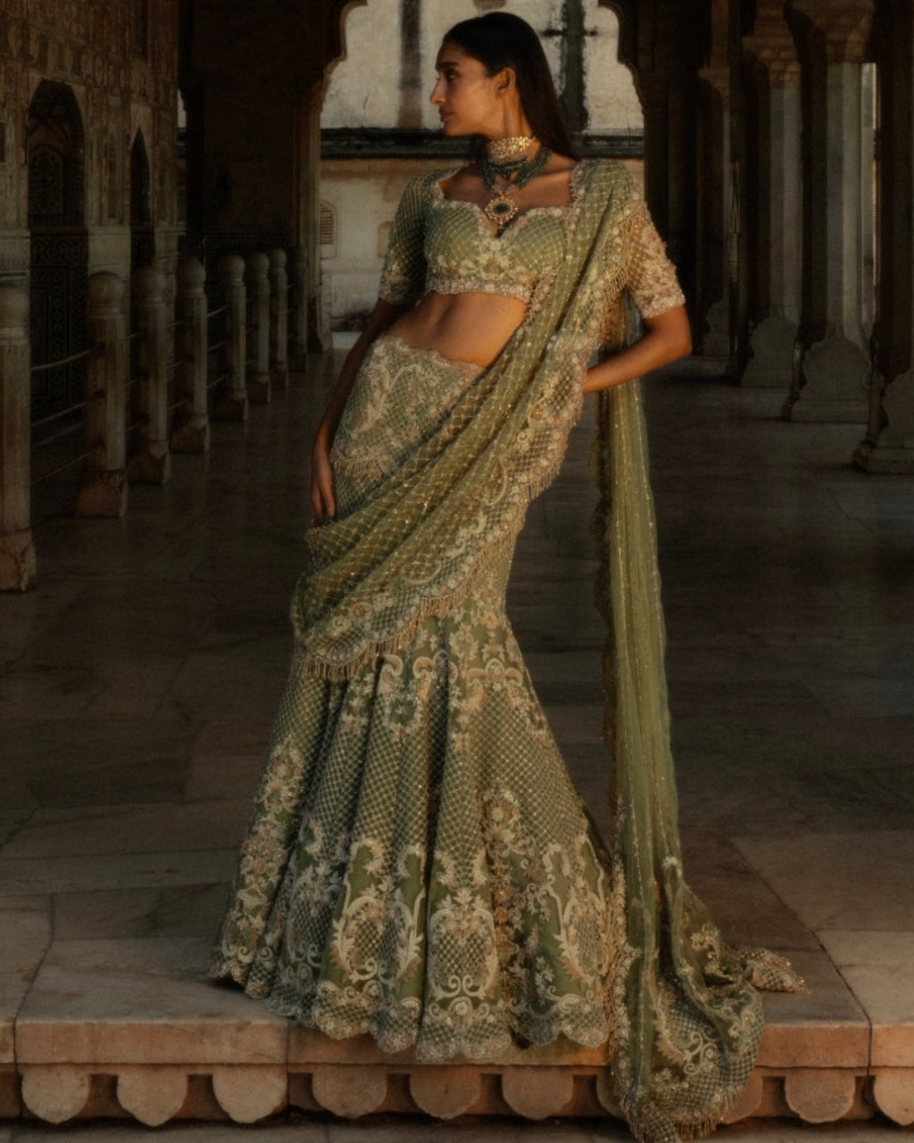 Mint Green Jhanvi Lehenga Set