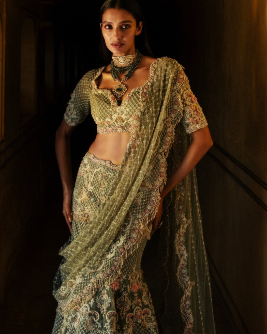 Mint Green Jhanvi Lehenga Set