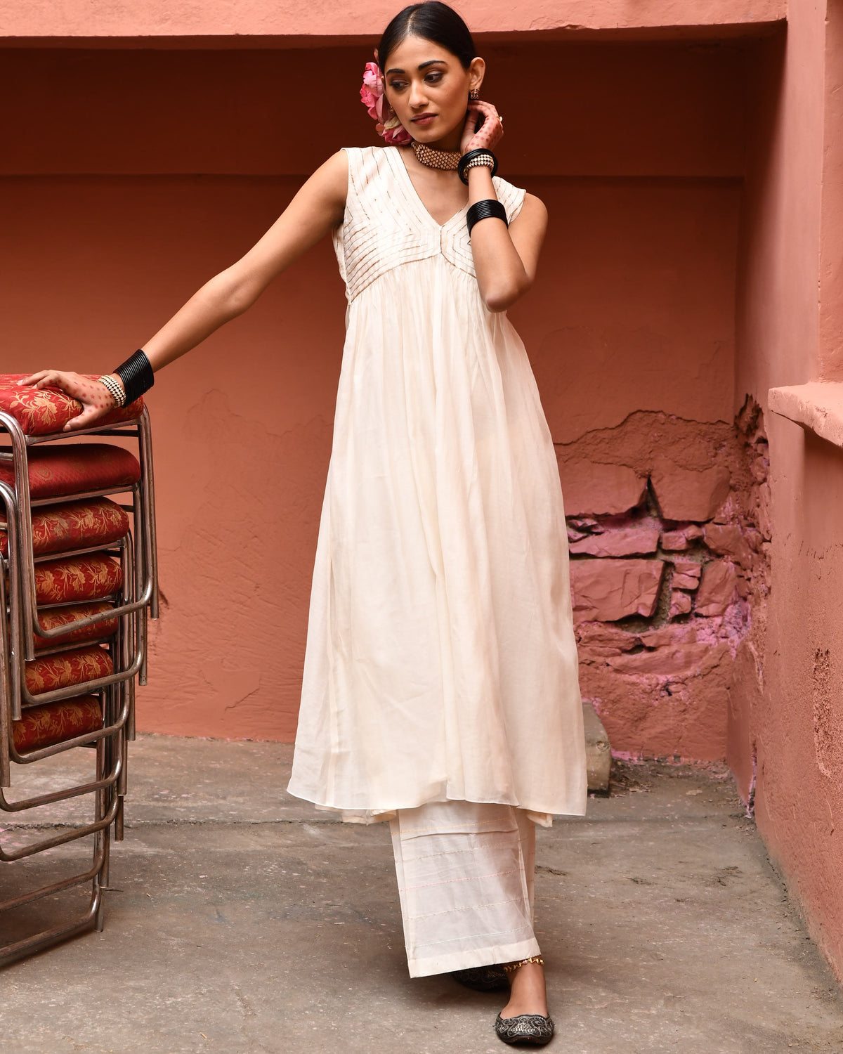 Ivory Gather Kurta Set