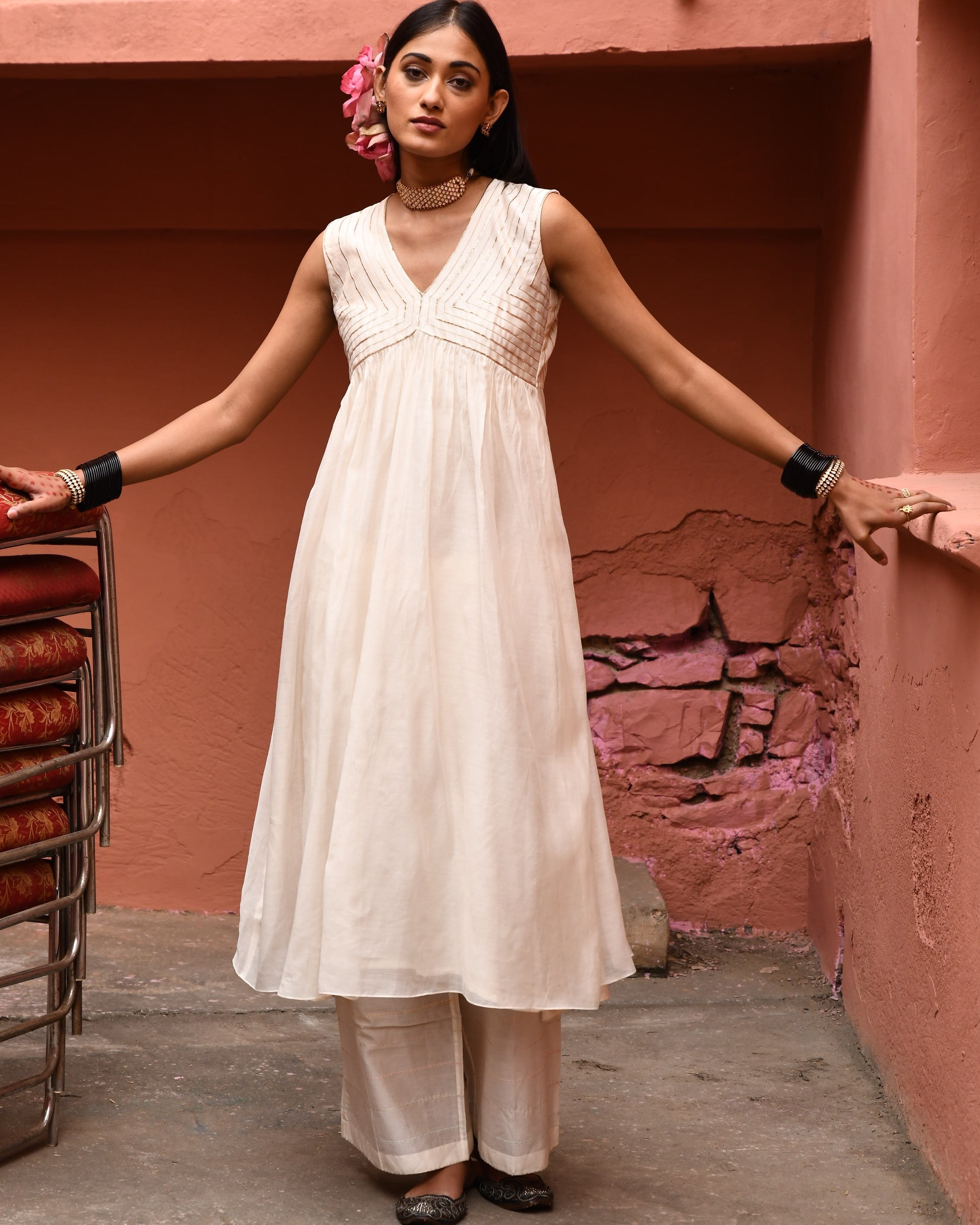 Ivory Gather Kurta Set