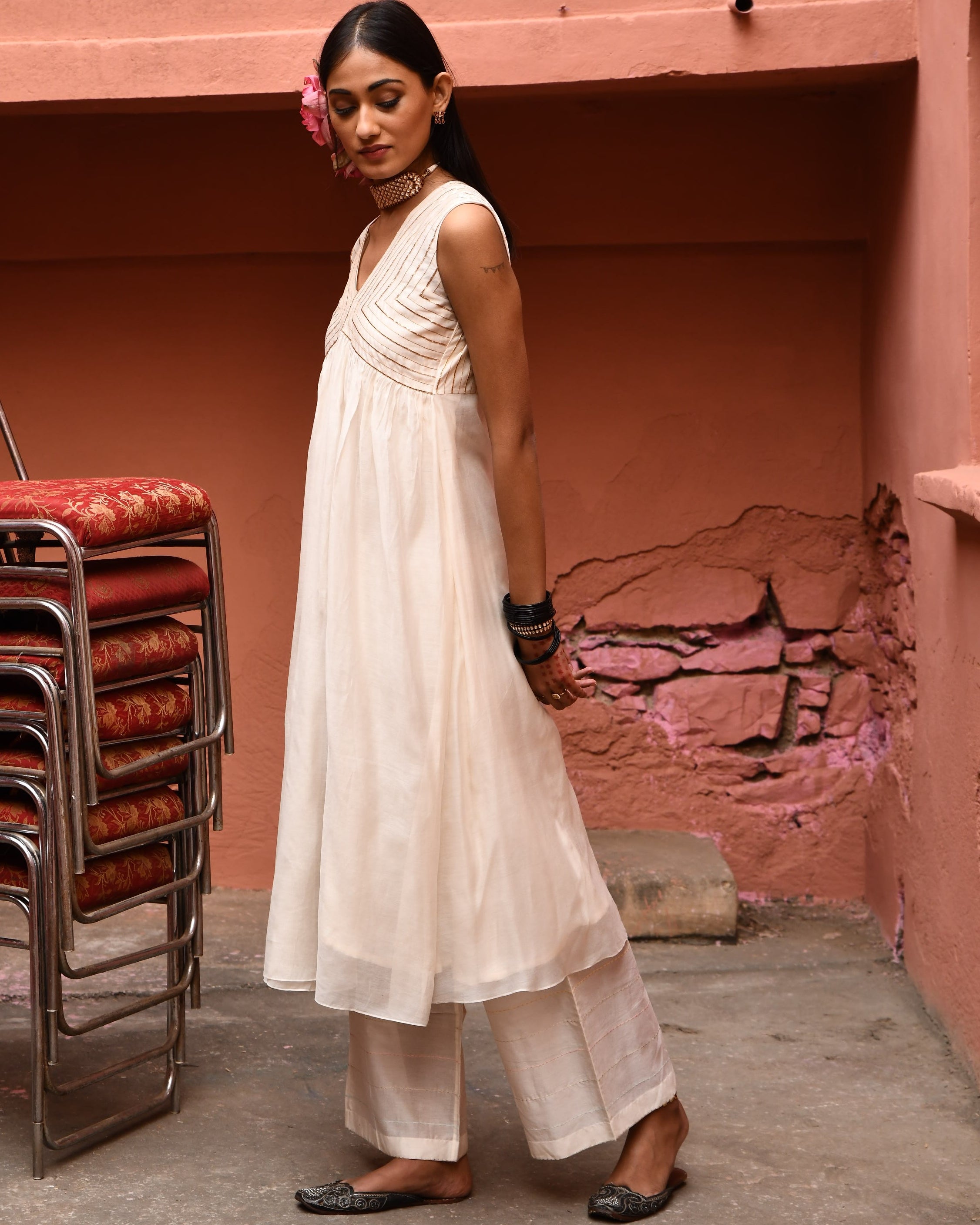 Ivory Gather Kurta Set