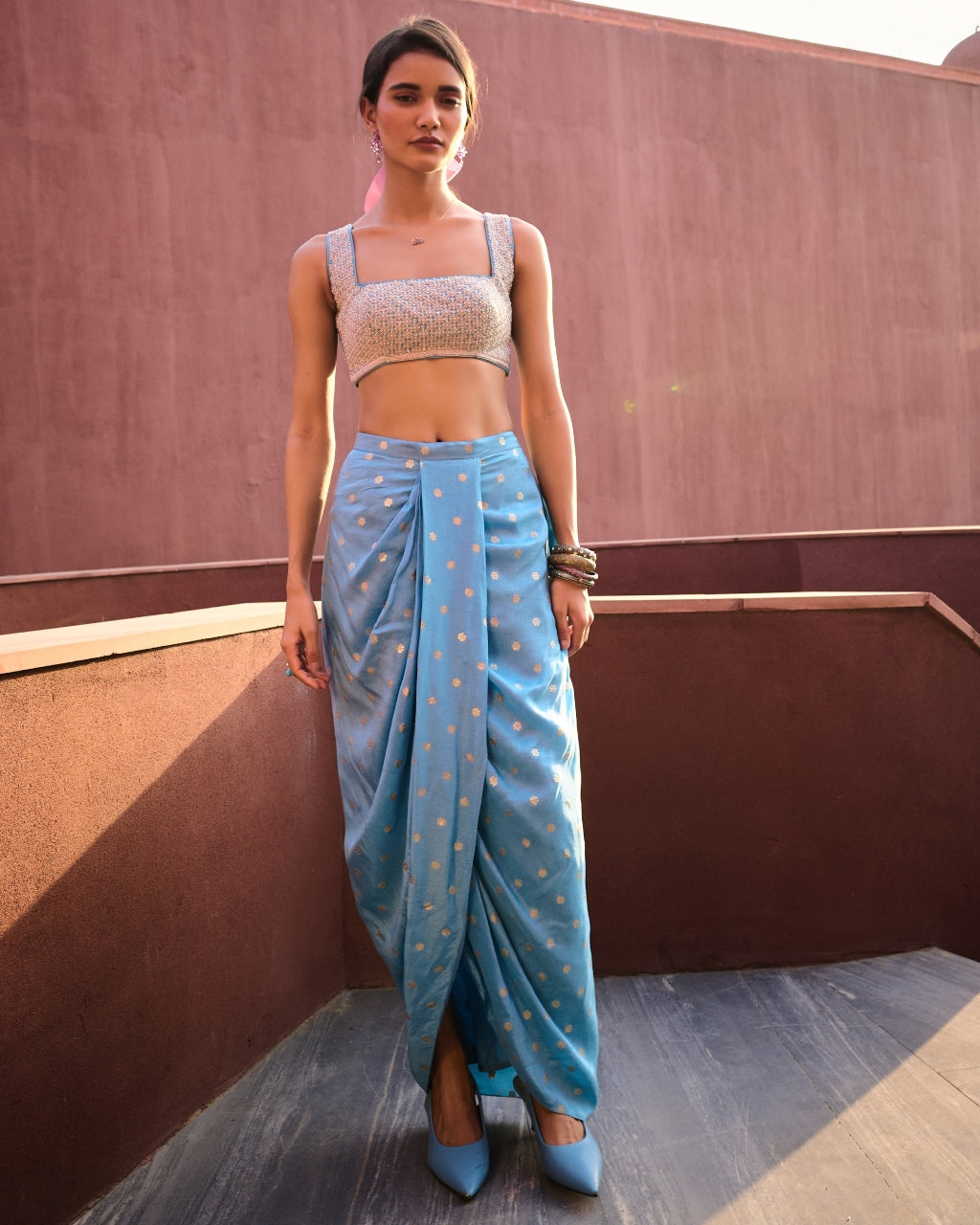 Ryna Dhoti Skirt With Jacket Set