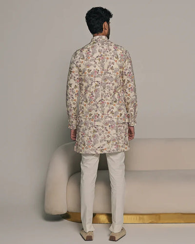 Crema Bandi With Matching Kurta Pajama Set