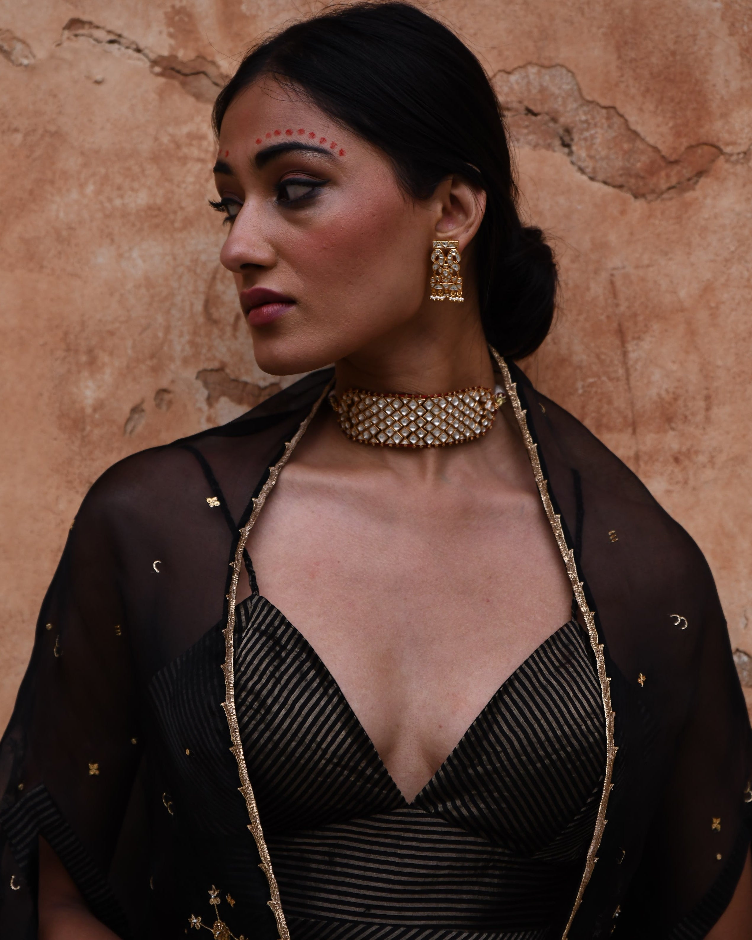 Black Cape And Skirt Set