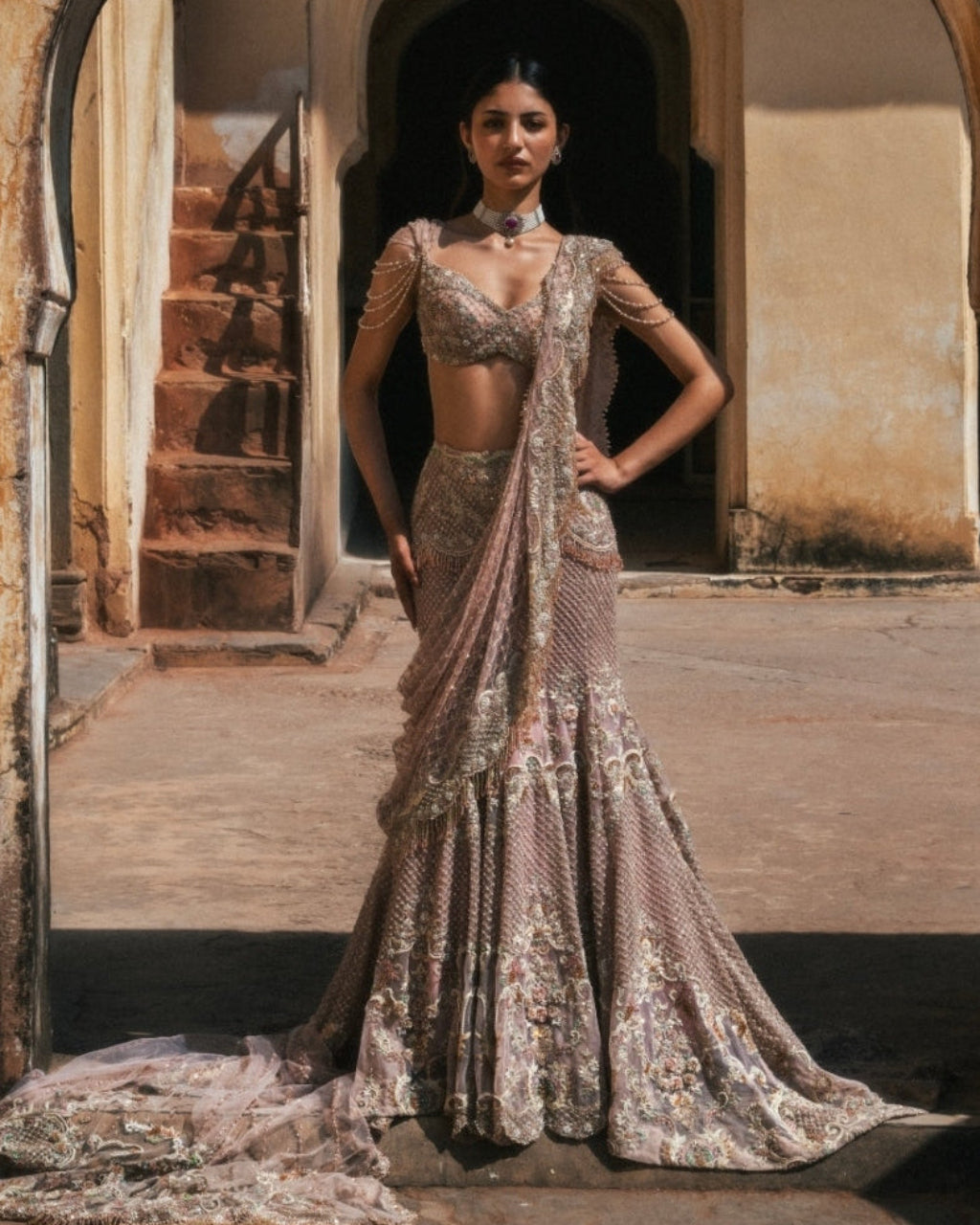 Pink Pastel Jhanvi Lehenga Set