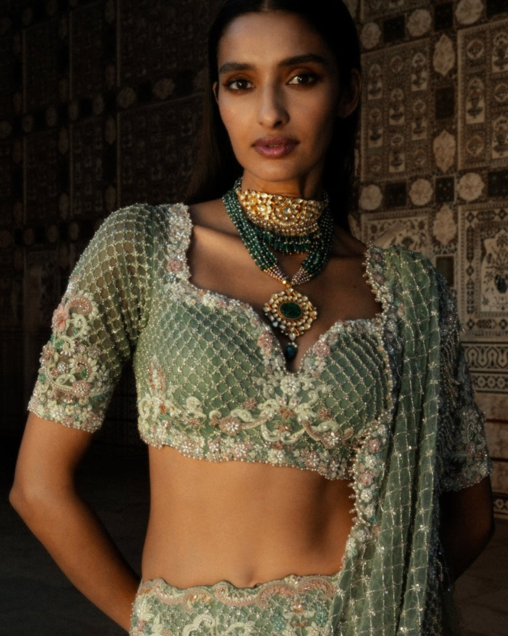 Mint Green Jhanvi Lehenga Set