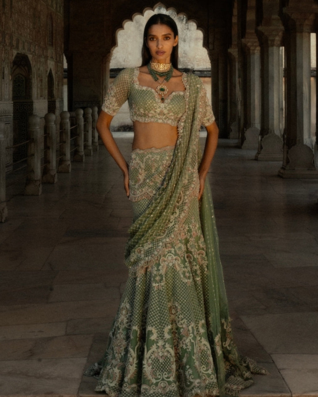 Mint Green Jhanvi Lehenga Set