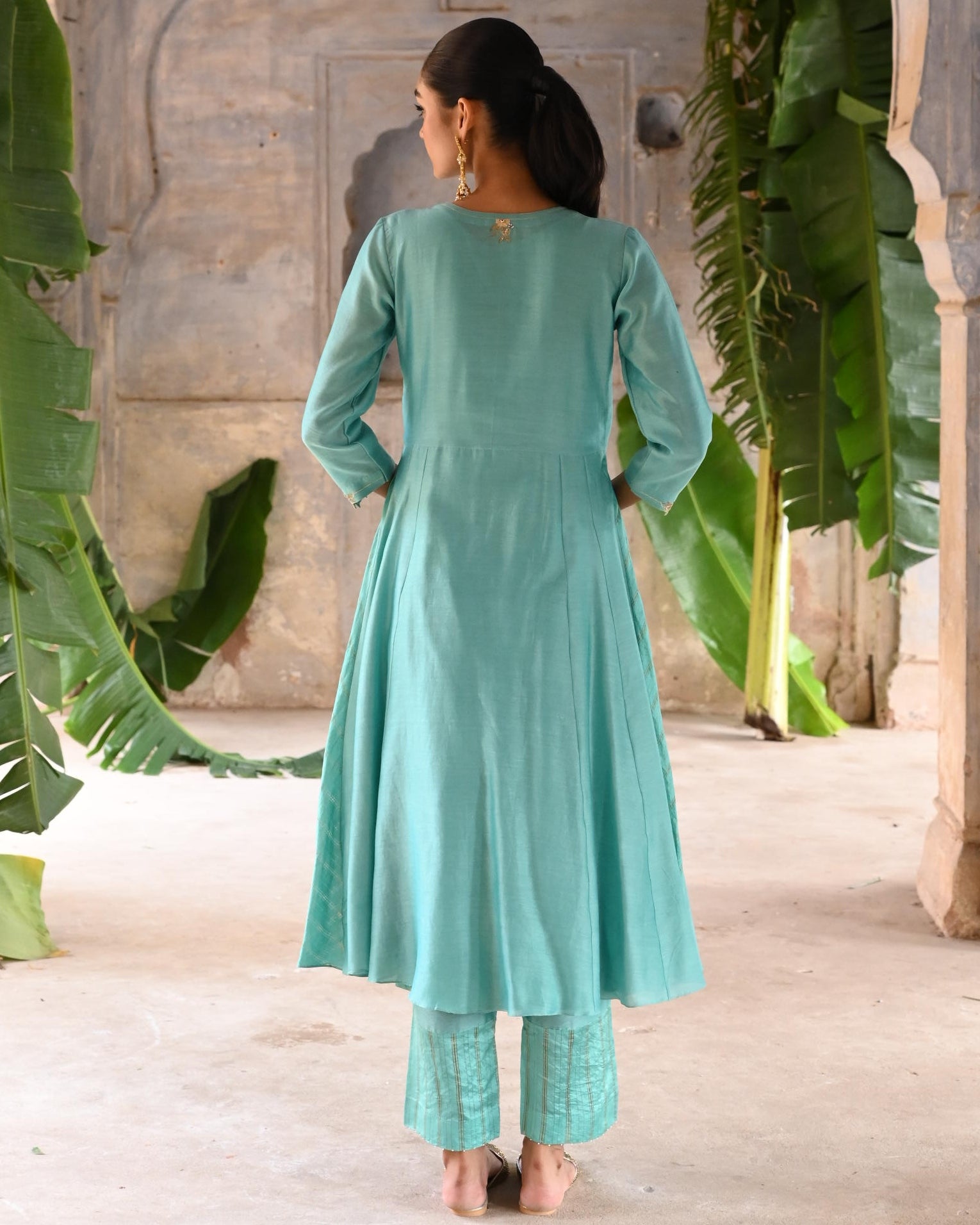 Powder Blue Kalli A-Line Kurta Set
