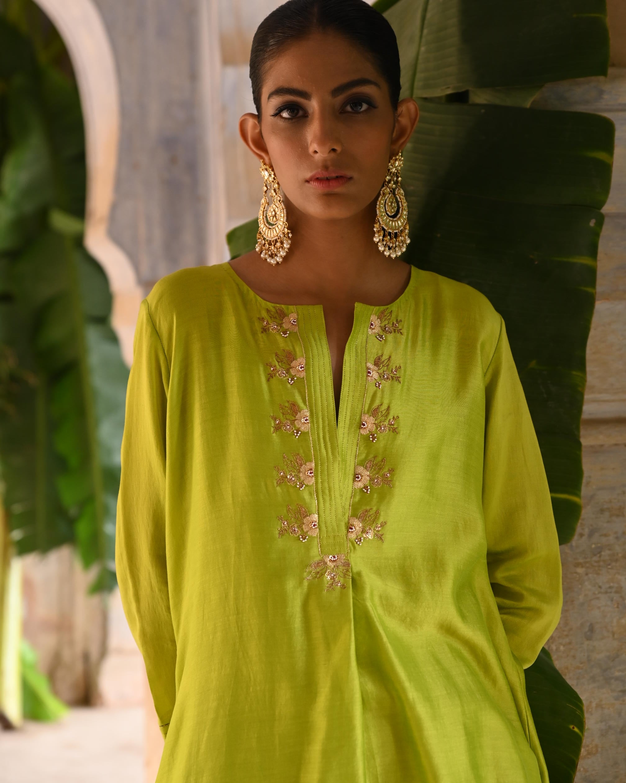 Lime Green Co-Ordinated Kurta Set