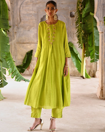 Lime Green Co-Ordinated Kurta Set