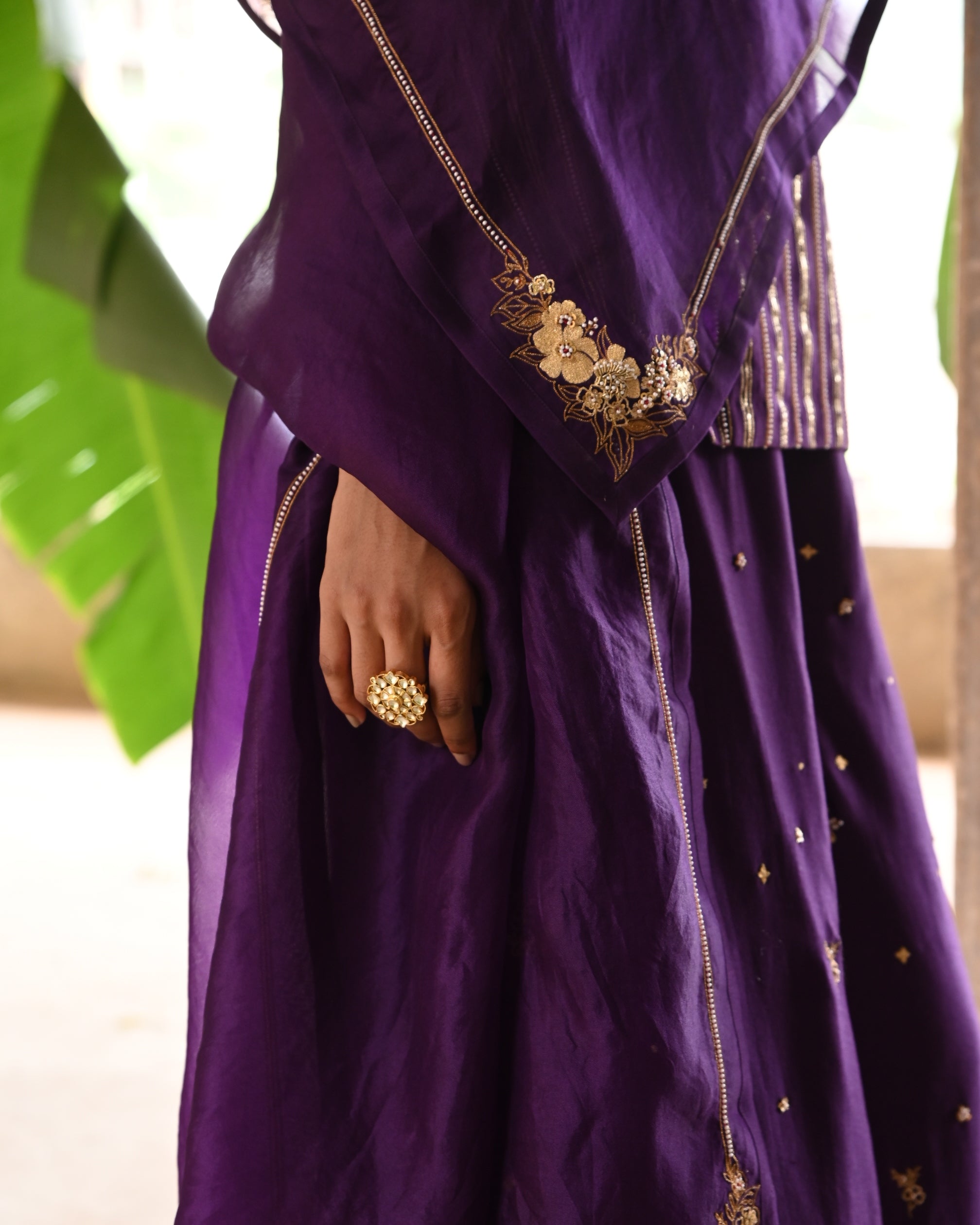 Aubergine Short Kurta Set