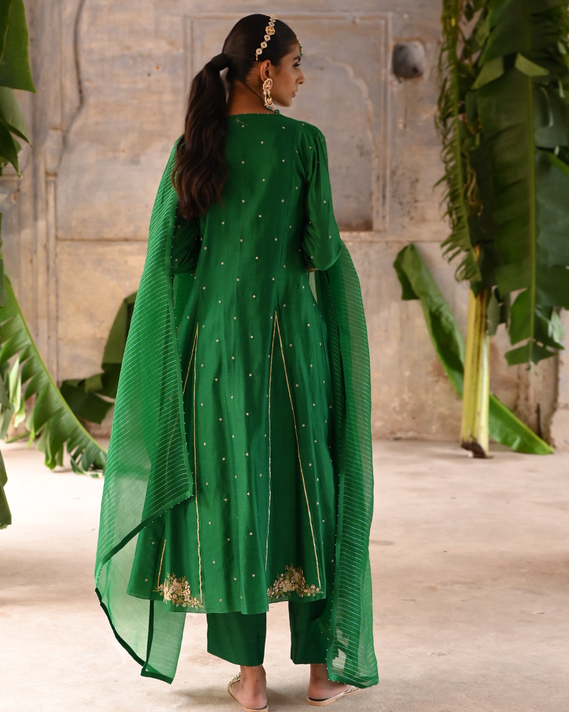 Green Kalli Angrakha Set