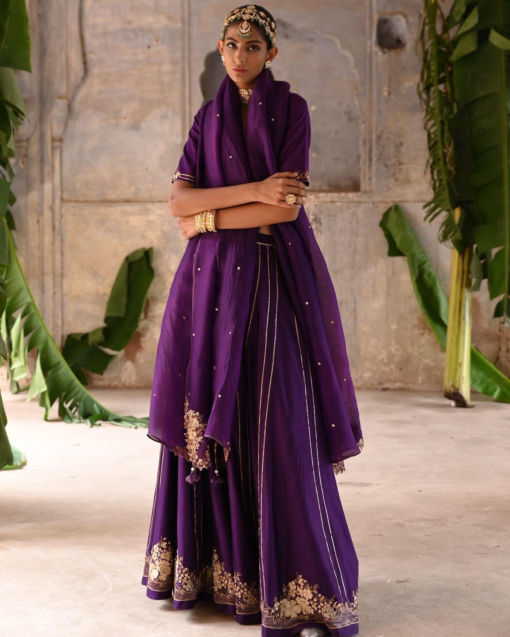 Aubergine Lehenga Set