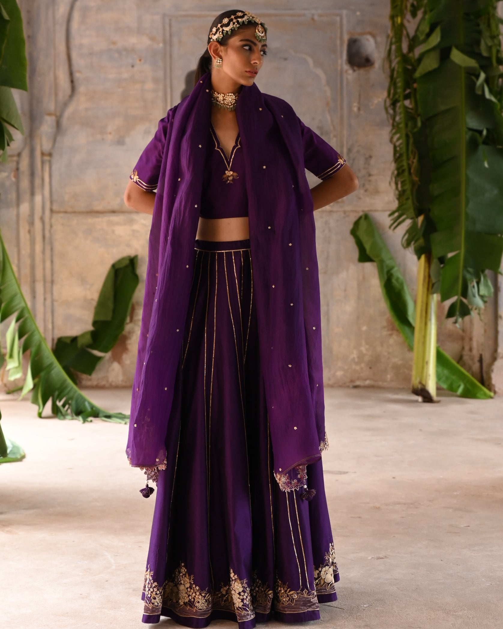 Aubergine Lehenga Set