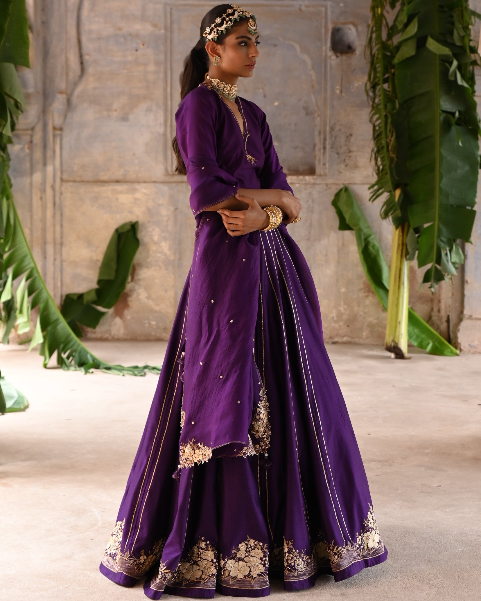 Aubergine Lehenga Set
