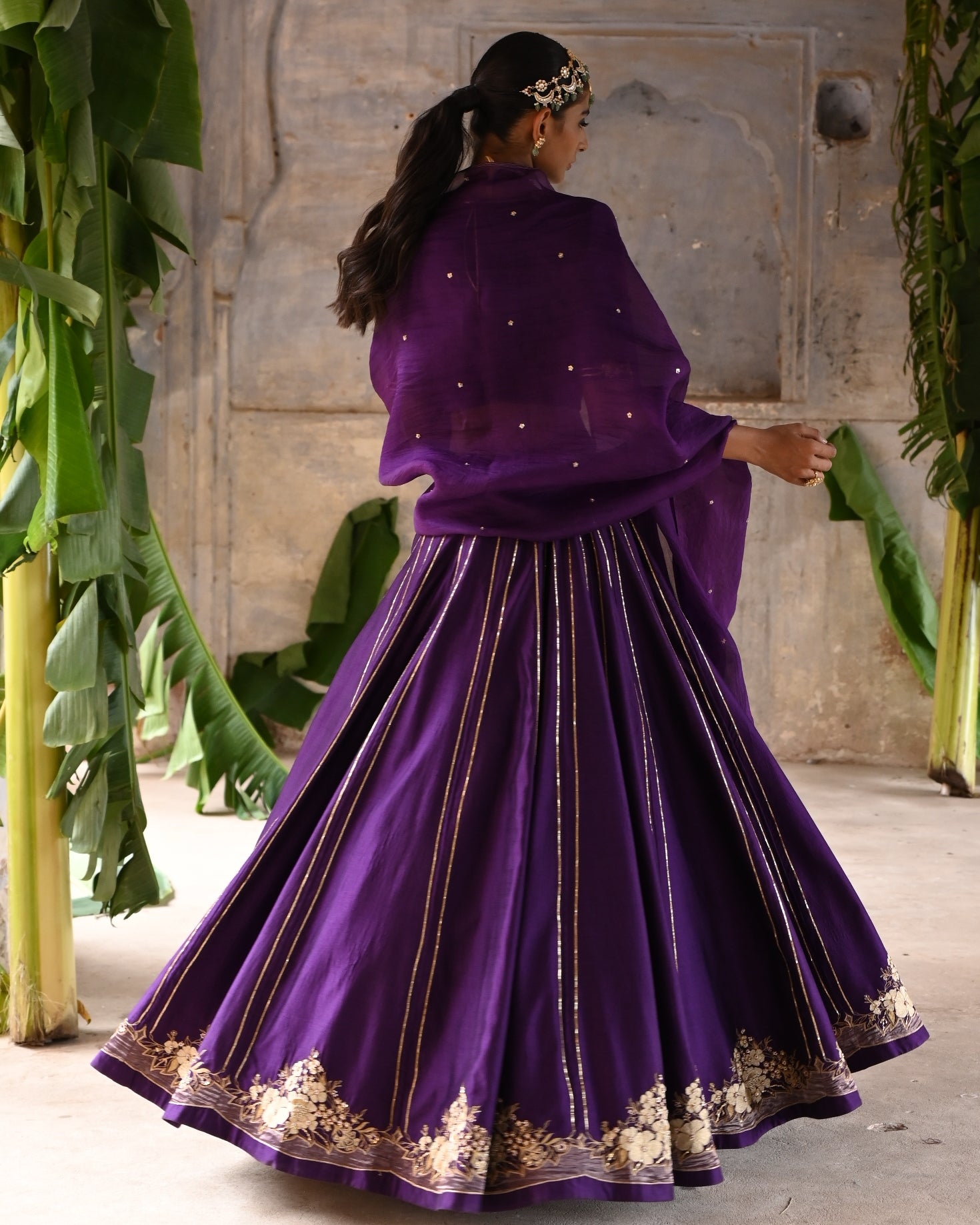 Aubergine Lehenga Set