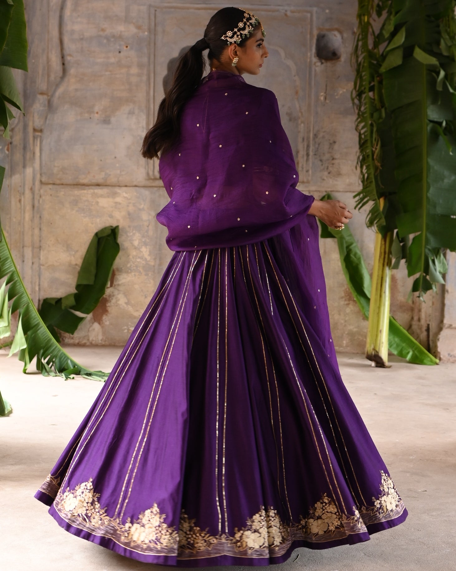 Aubergine Lehenga Set