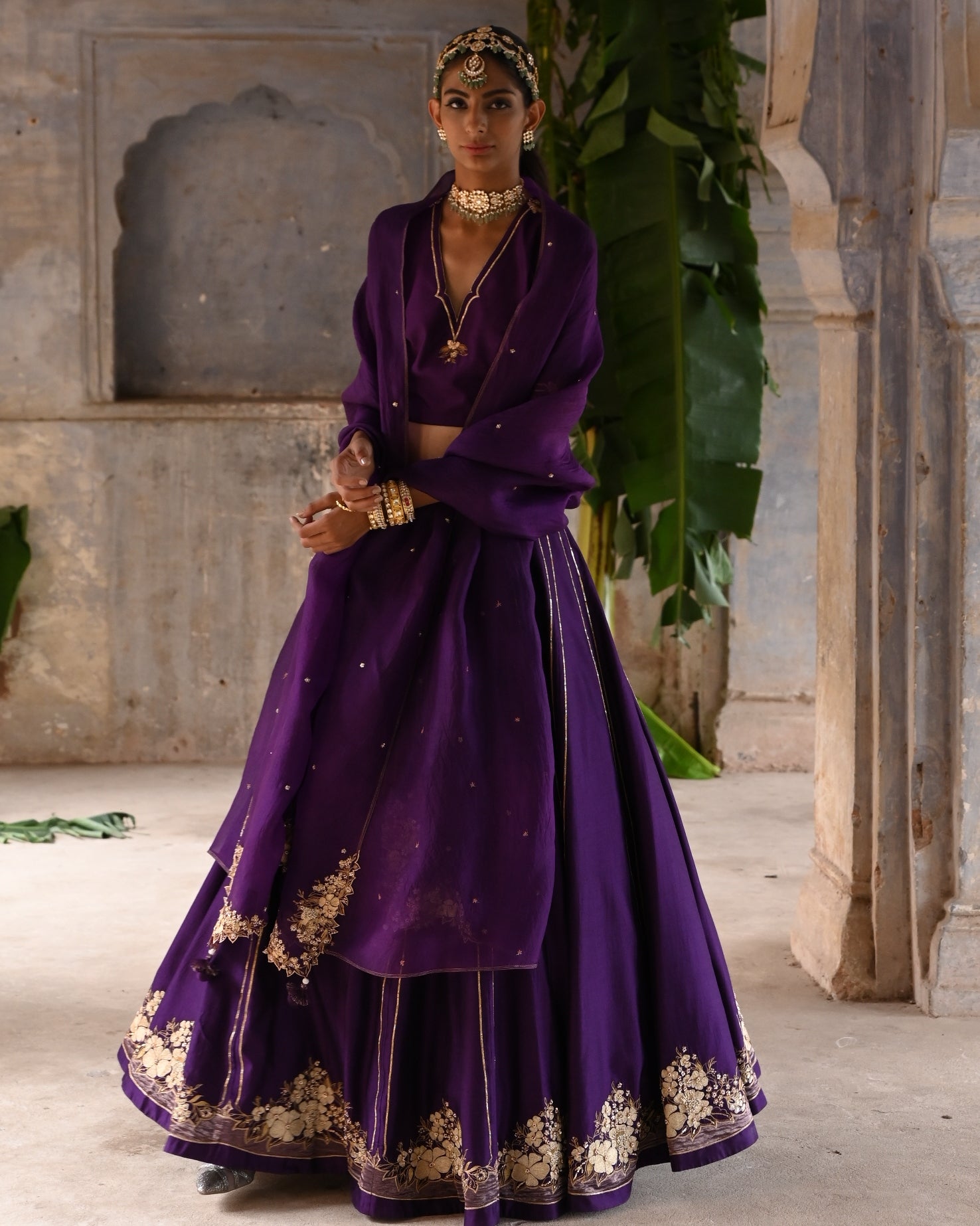 Aubergine Lehenga Set