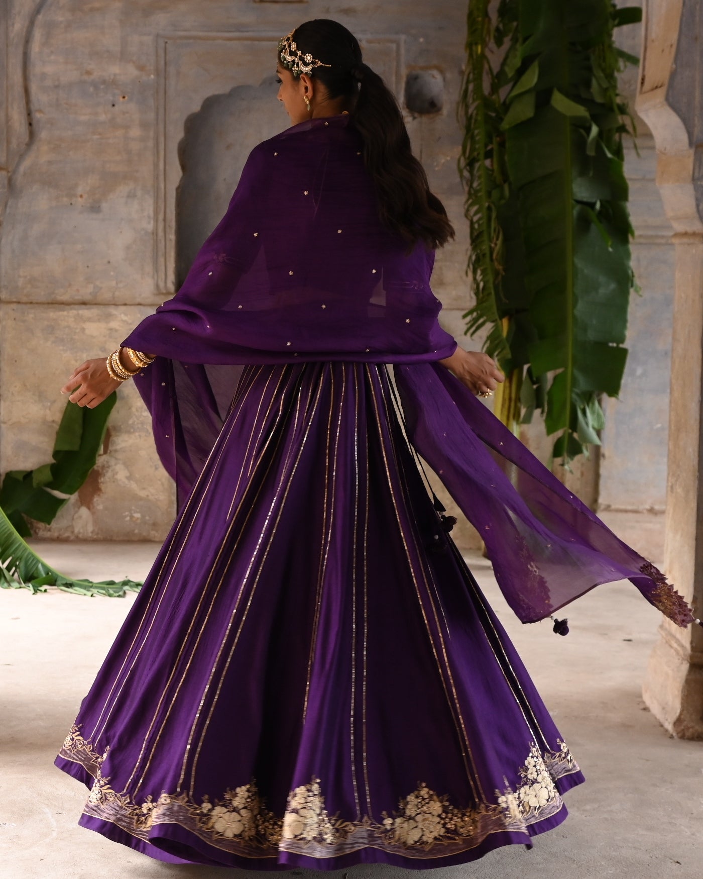 Aubergine Lehenga Set