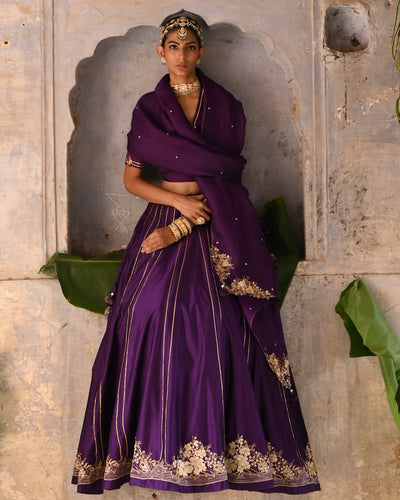 Aubergine Lehenga Set