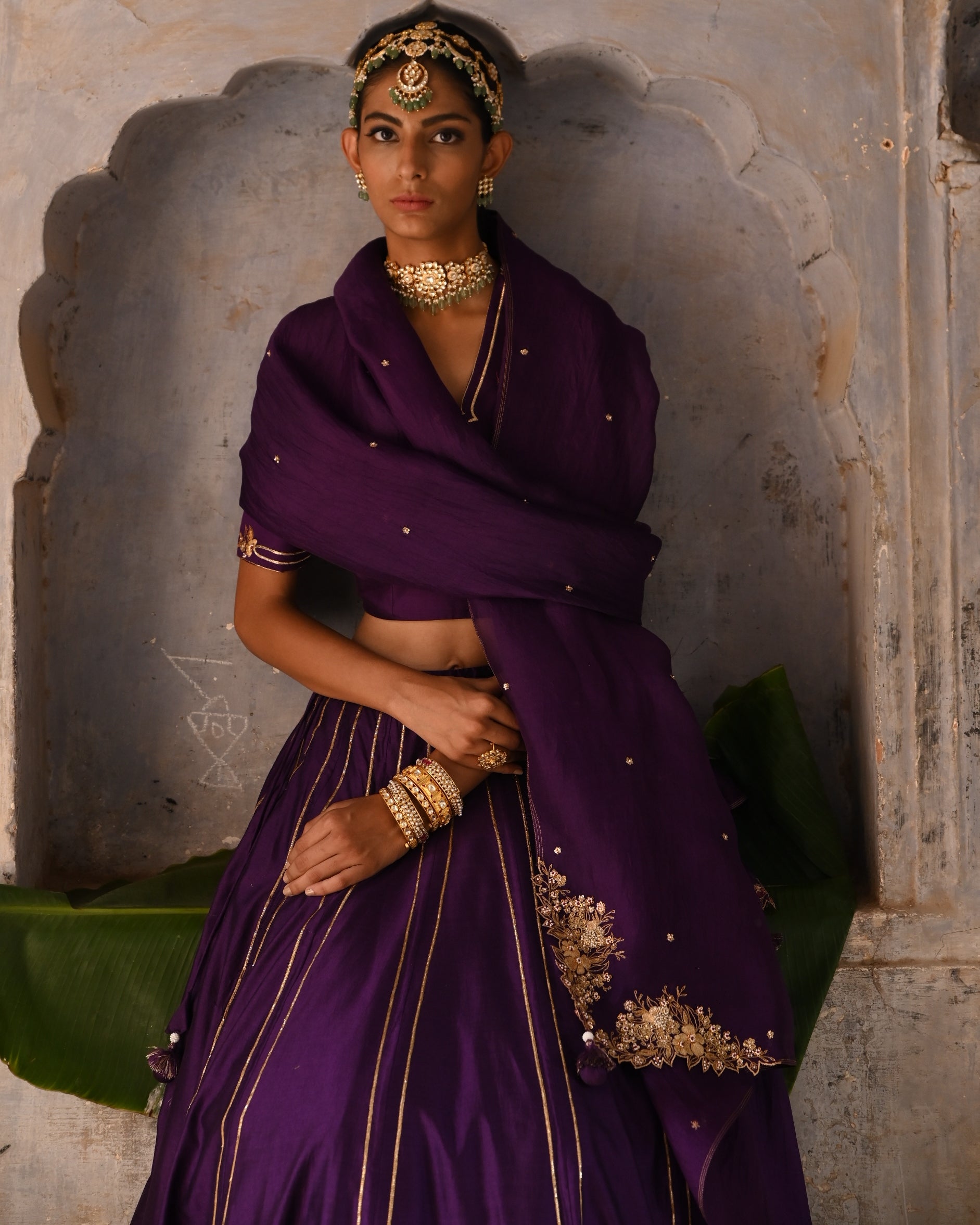 Aubergine Lehenga Set