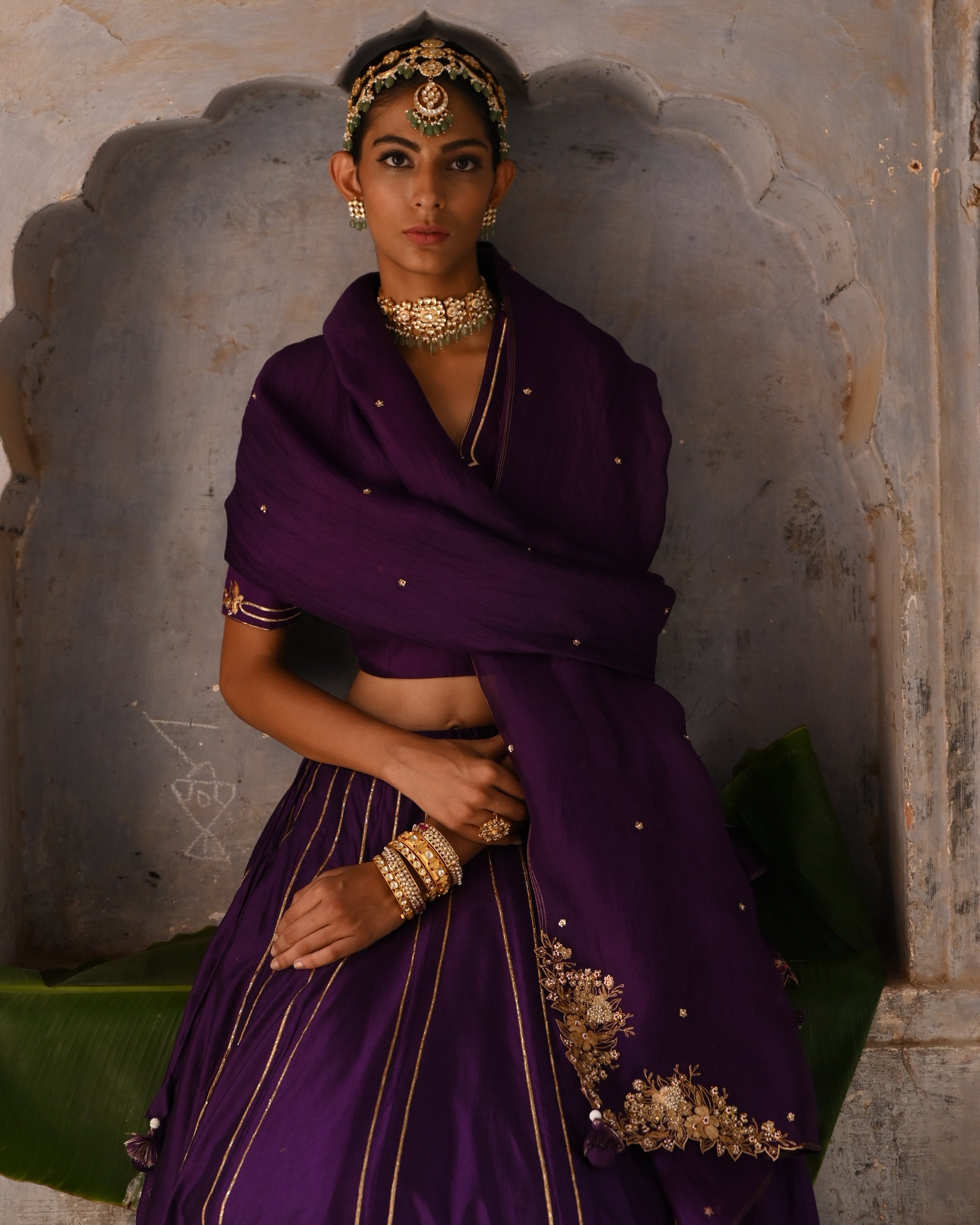 Aubergine Lehenga Set