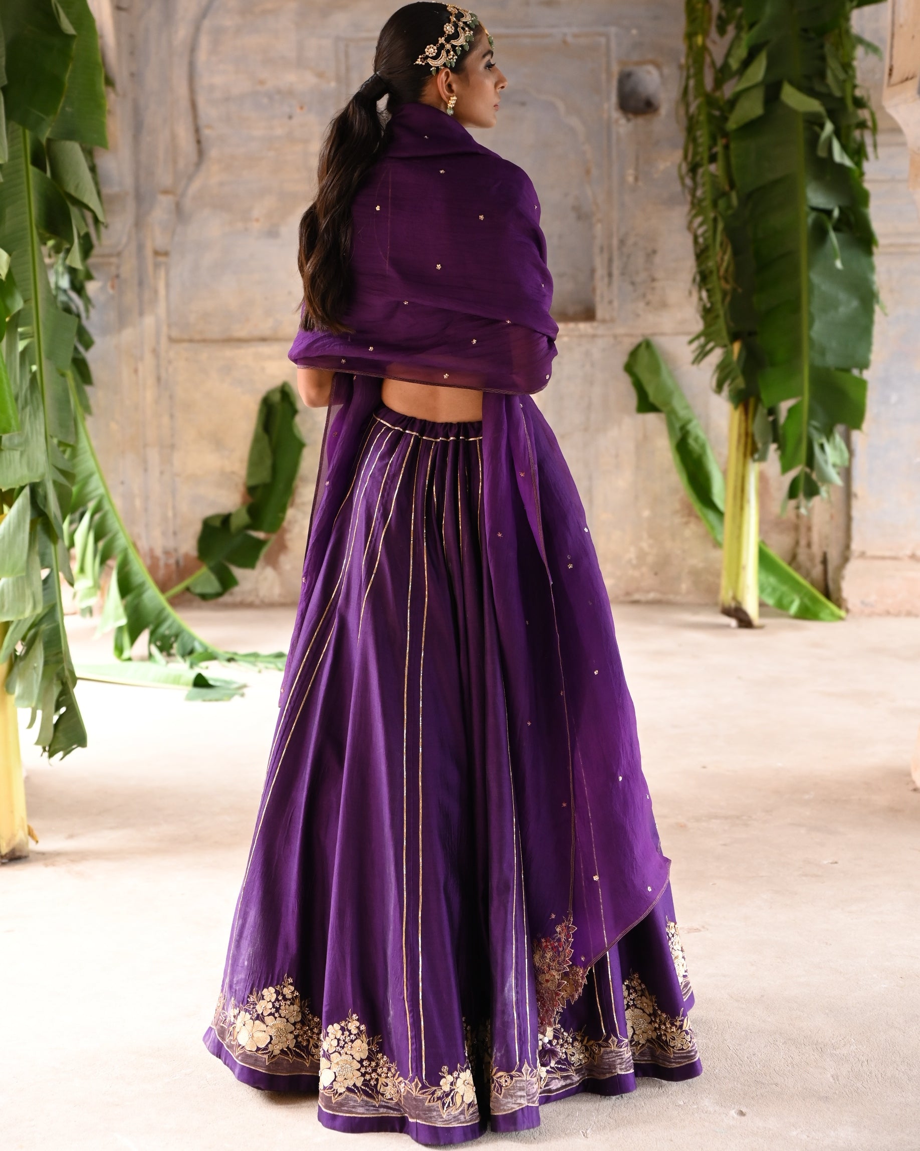 Aubergine Lehenga Set