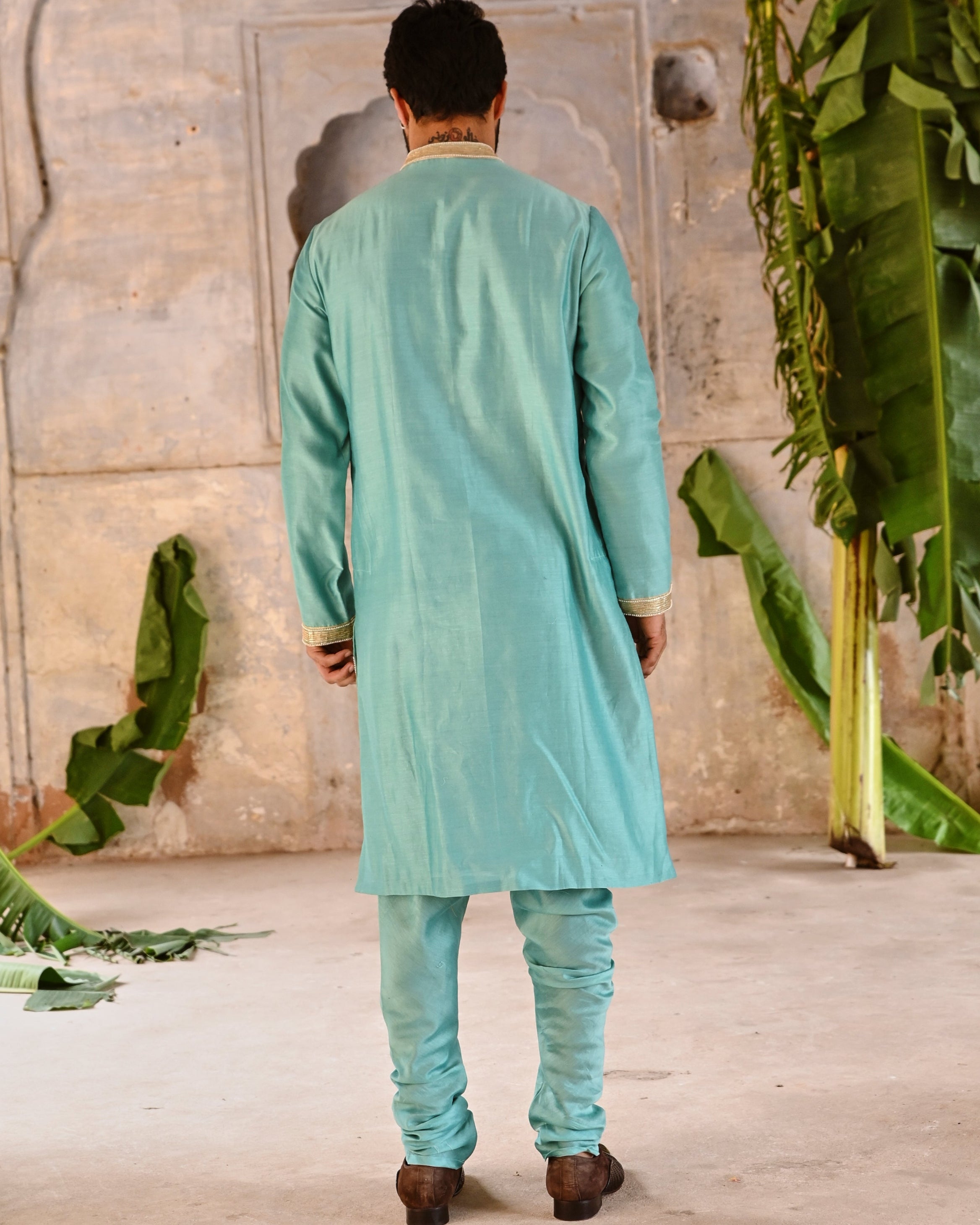 Powder Blue Mens Kurta Set