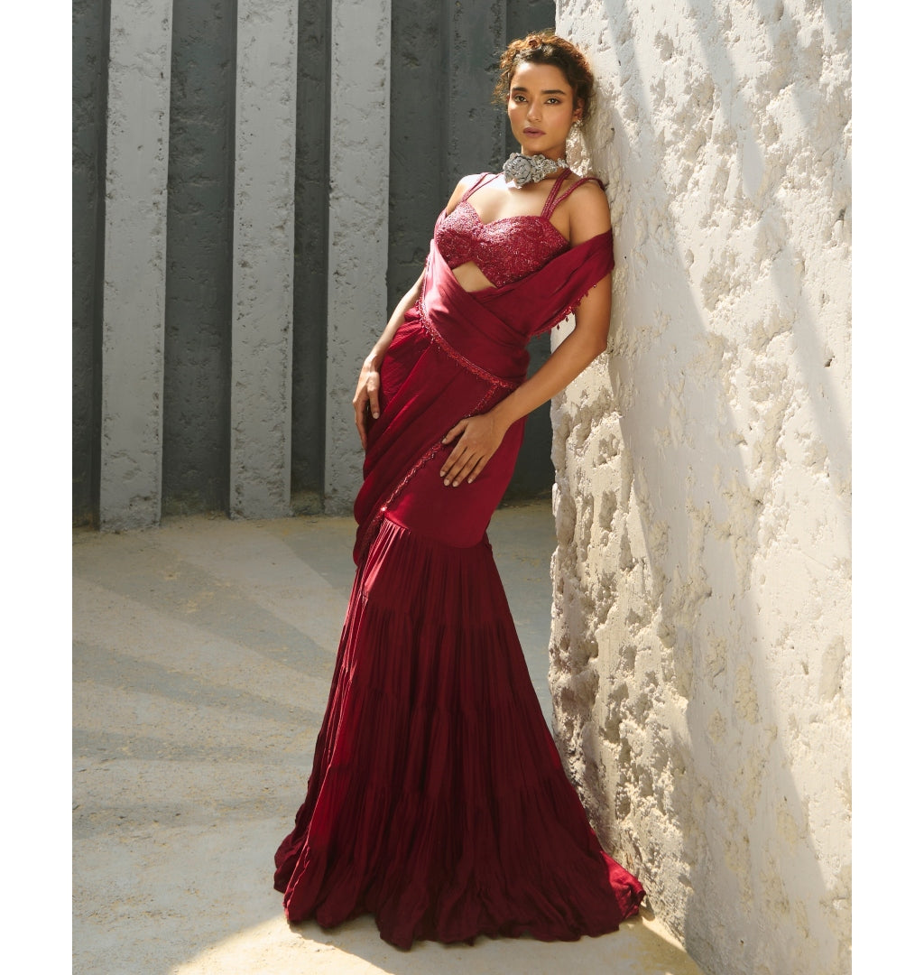 Aura Pre-Drape Sari Set