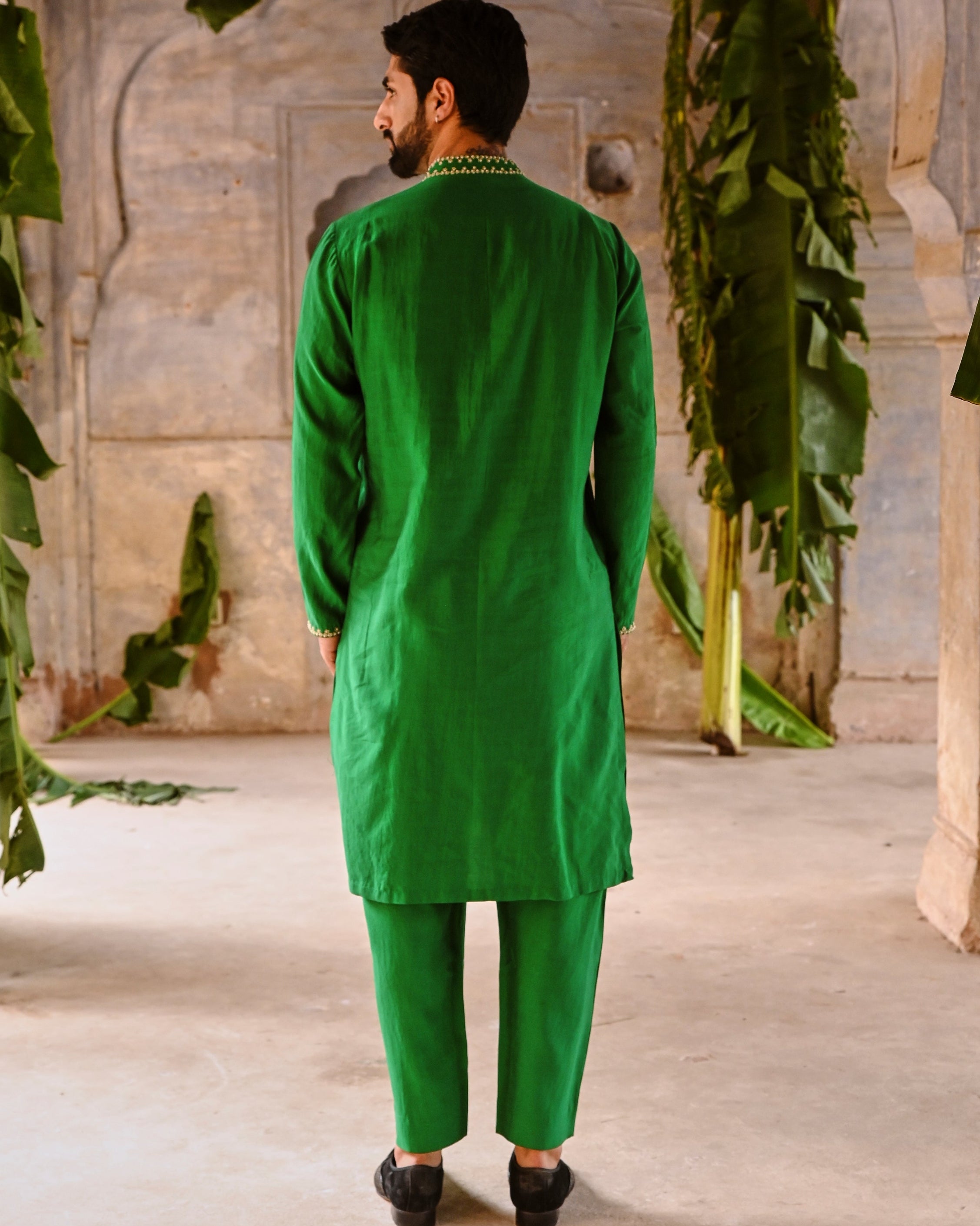 Green Mens Kurta Set