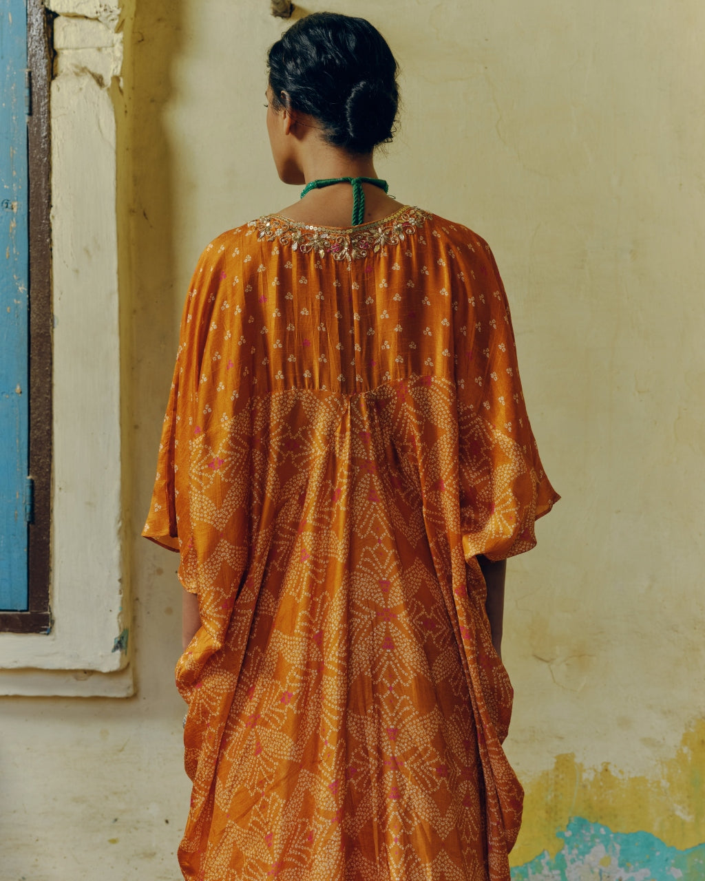 Ochre Bandhej Kaftan