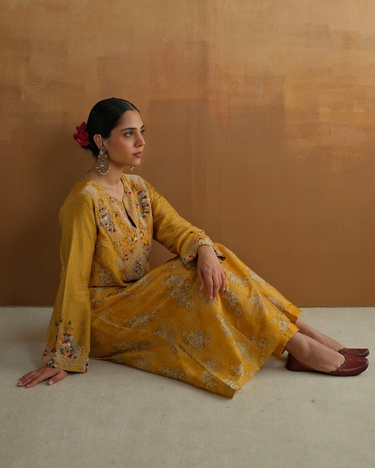 Mustard Gulabo Kurta Set