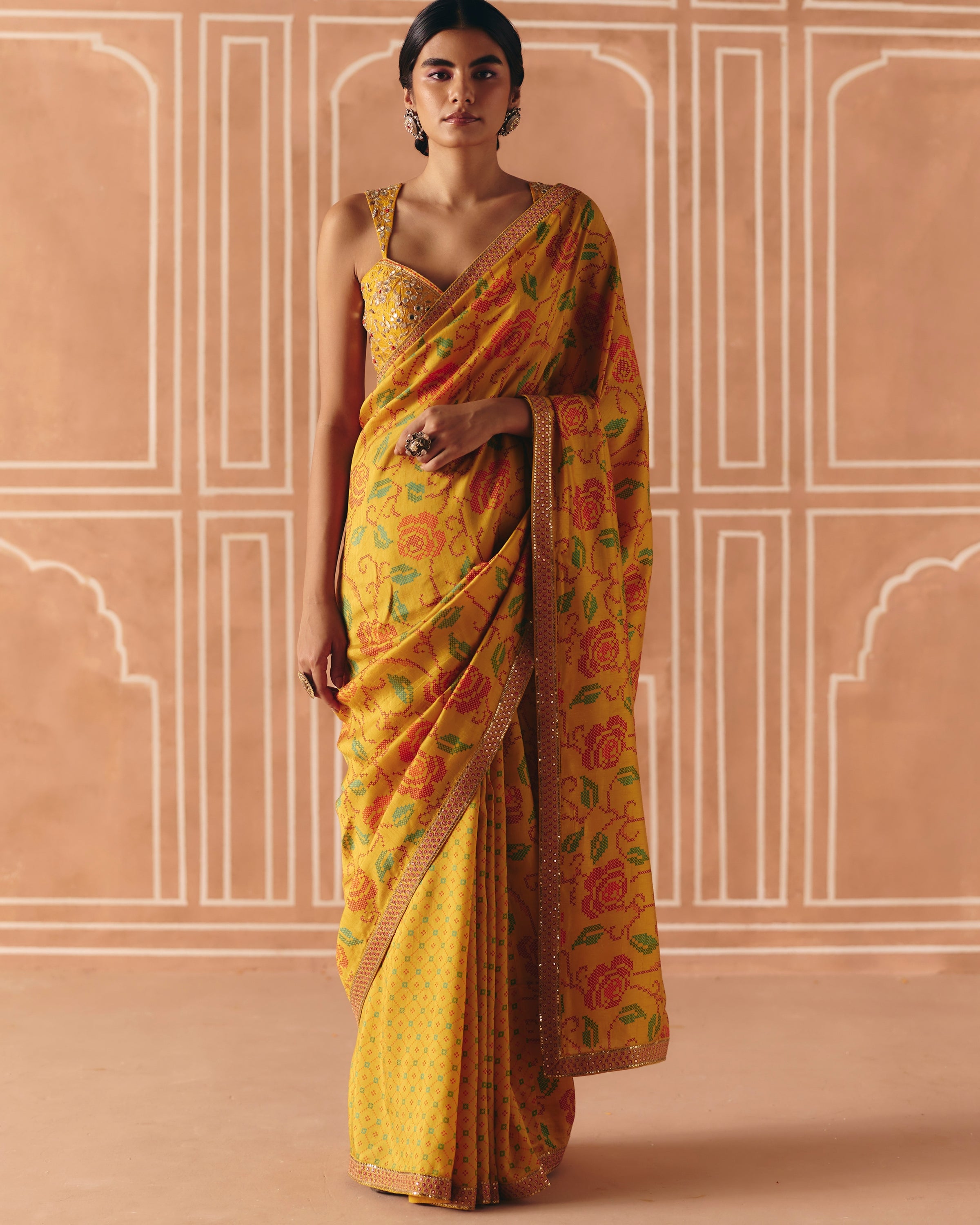 Marigold Yellow Sari Set