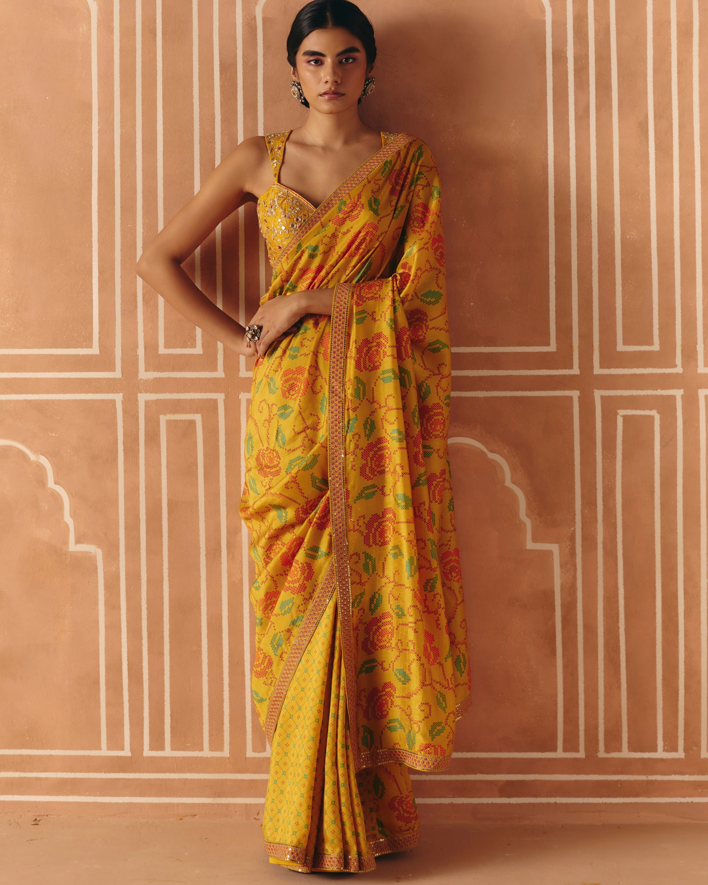Marigold Yellow Sari Set